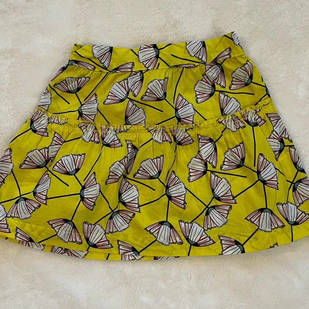 Long Yellow Skirt with Dandelion pattern